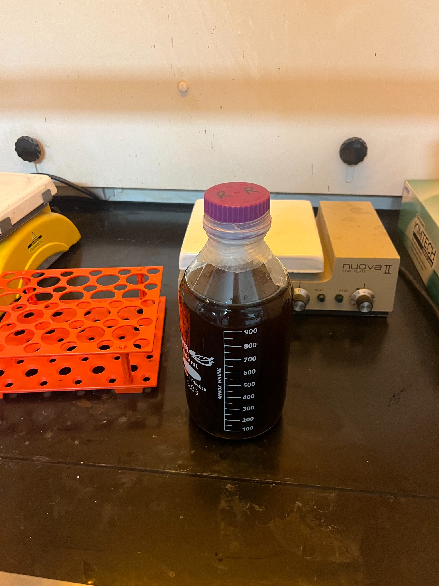 Bottle of prepared dispersion