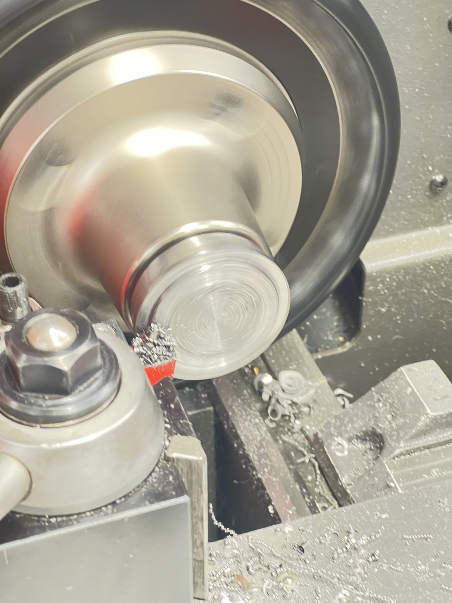 Lathe finishing pass
