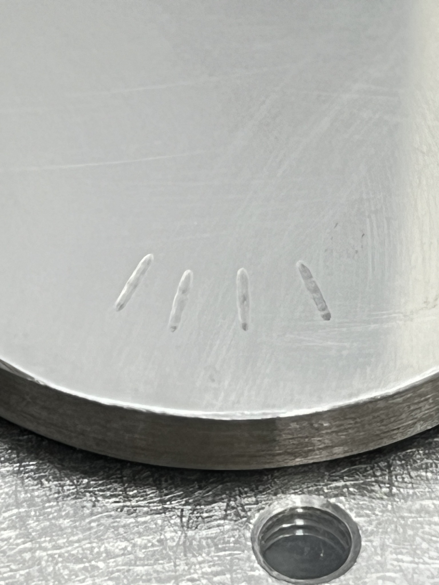 Macro image of wear marks after test
